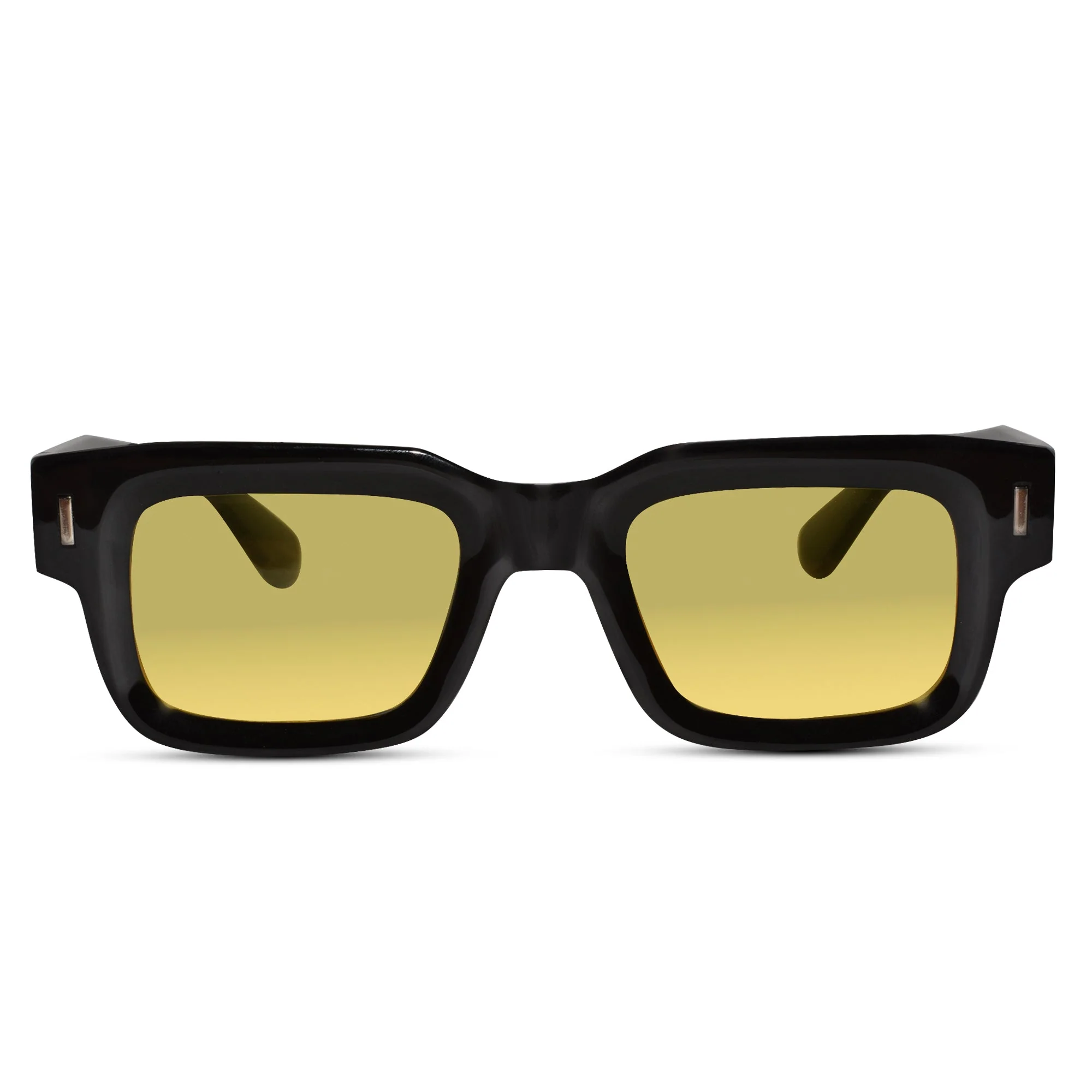 Bold Black & yellow Wayfarer Sunglasses - Image 2