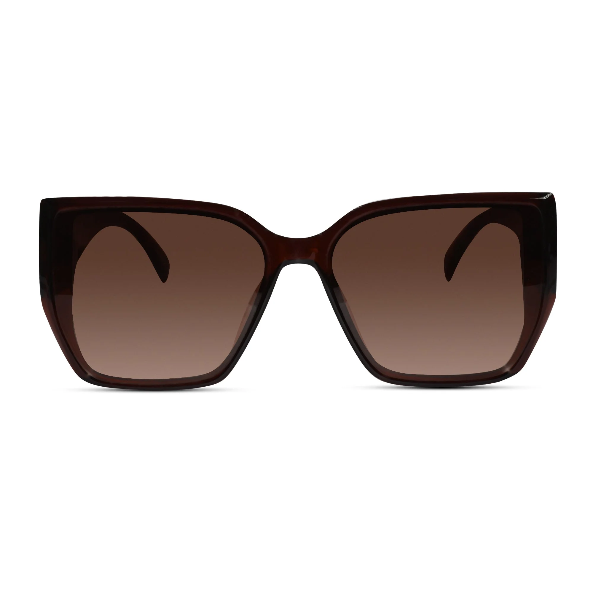 Bold Brown Designer Square Sunglasses - Image 2