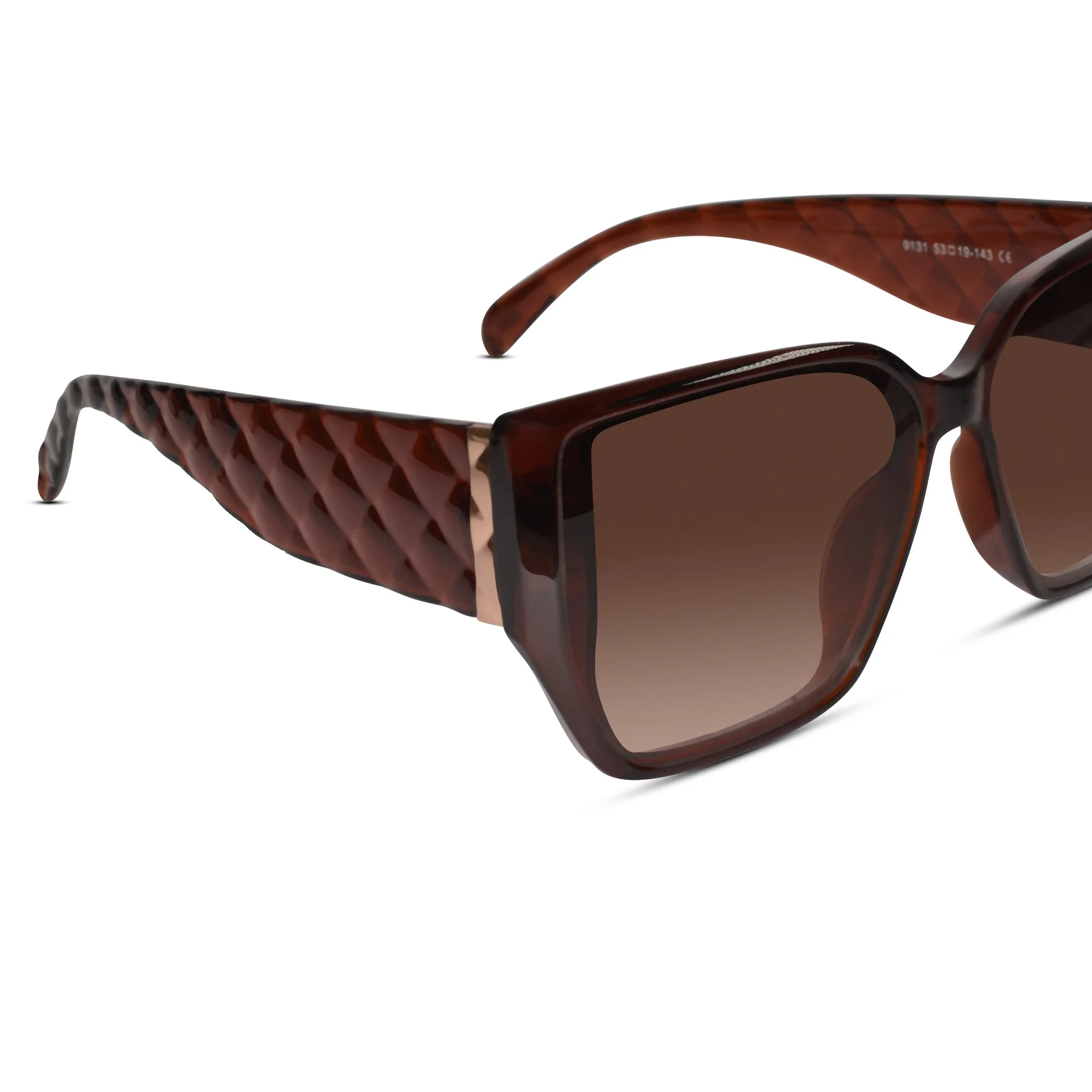Bold Brown Designer Square Sunglasses - Image 3