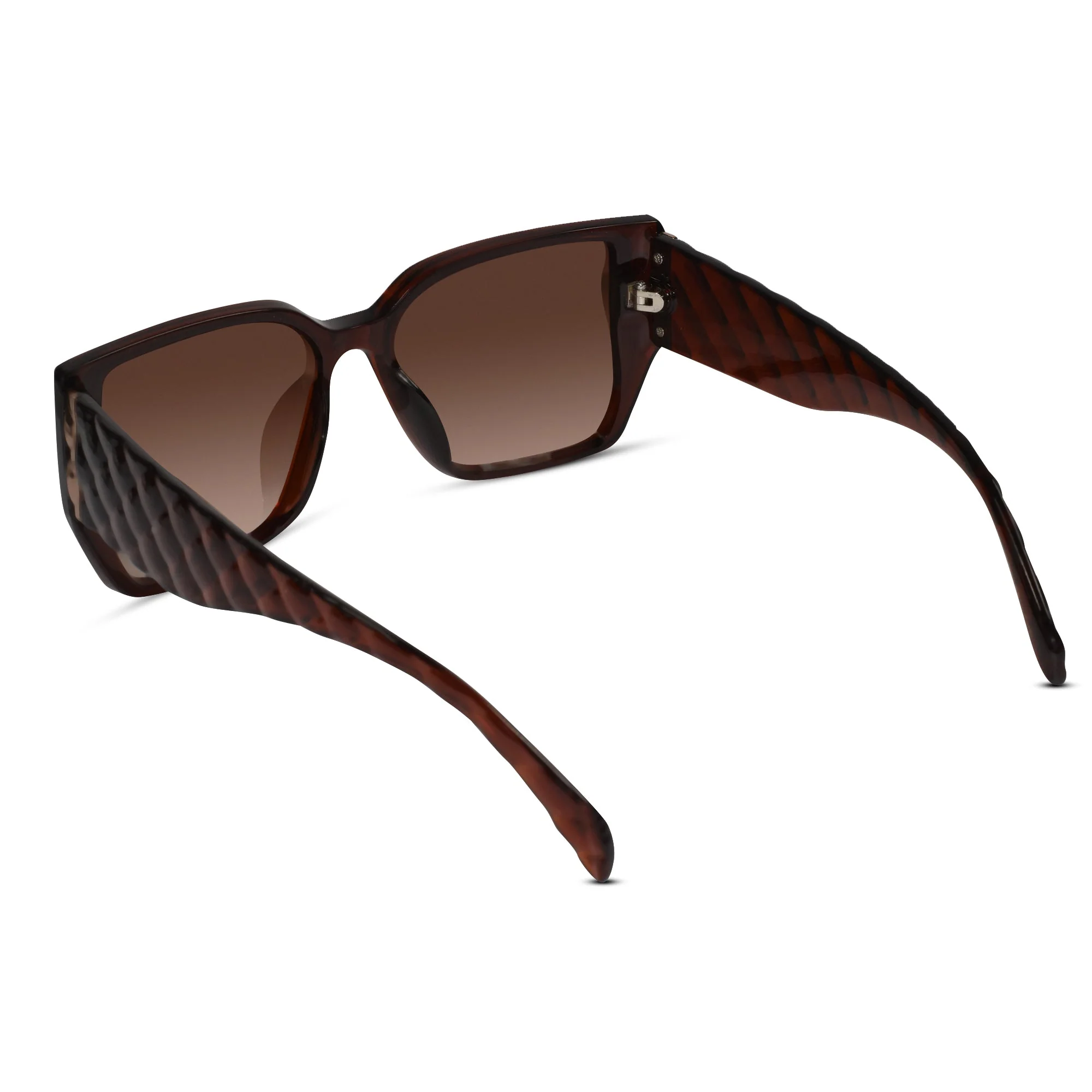 Bold Brown Designer Square Sunglasses - Image 4