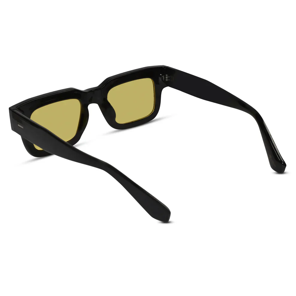 Bold Brown Rectangular Sunglasses For Men & Women - Image 11