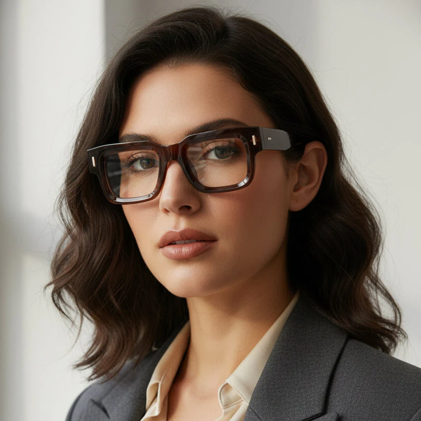 Bold Brown Wayfarer Eyeglasses For Men & Women