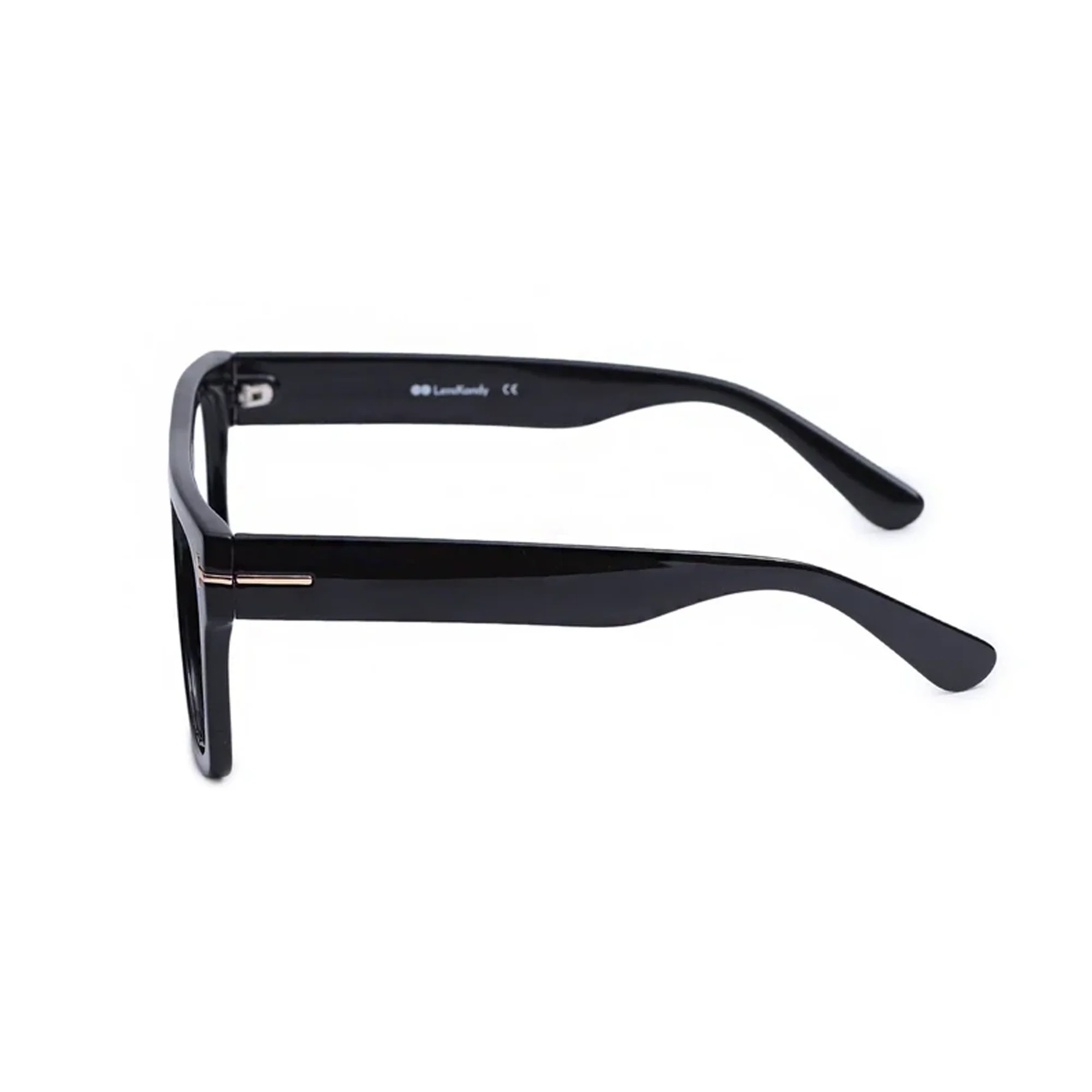 Bold Designer Wayfarer Black Full Rim Eyeglasses - Image 3
