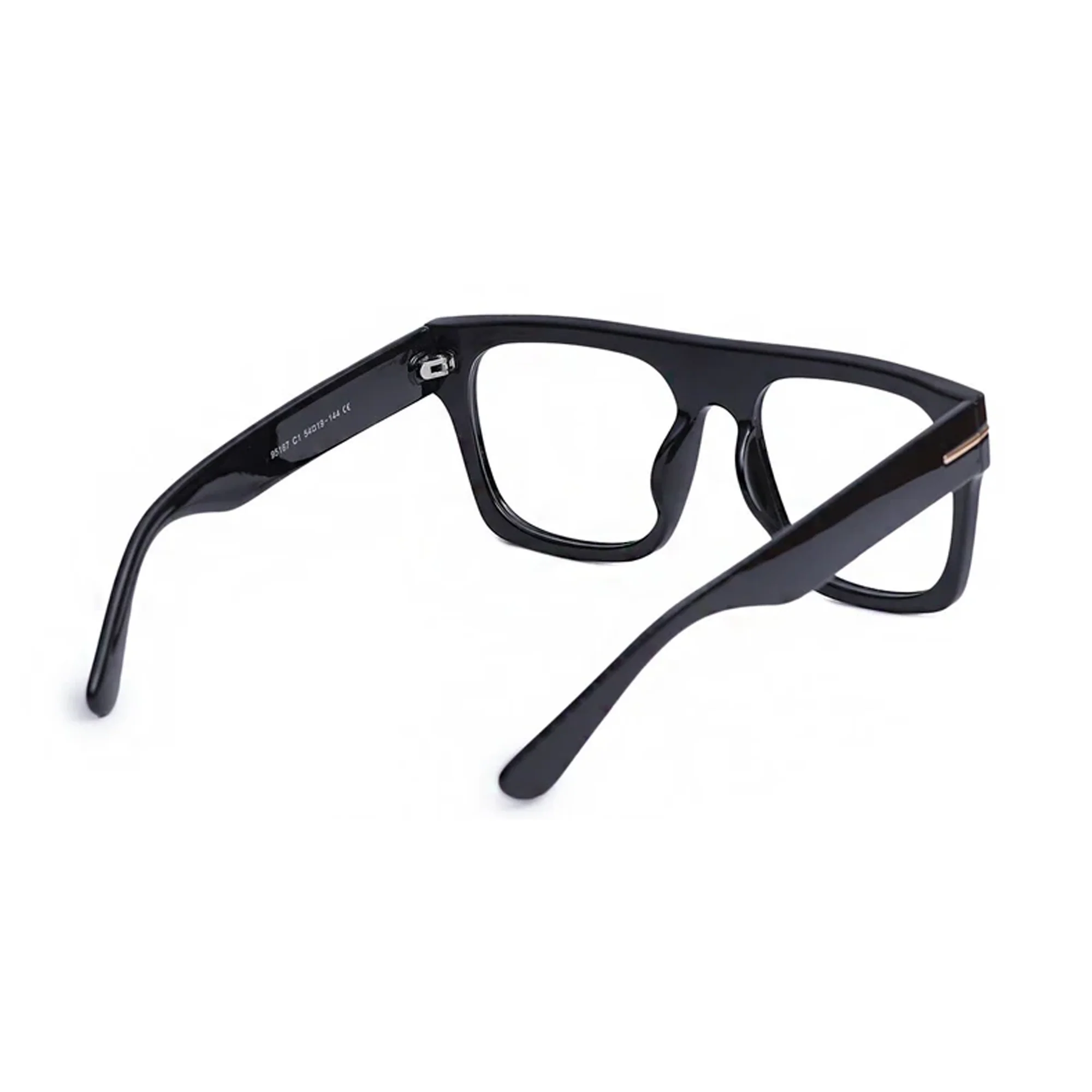 Bold Designer Wayfarer Black Full Rim Eyeglasses - Image 4