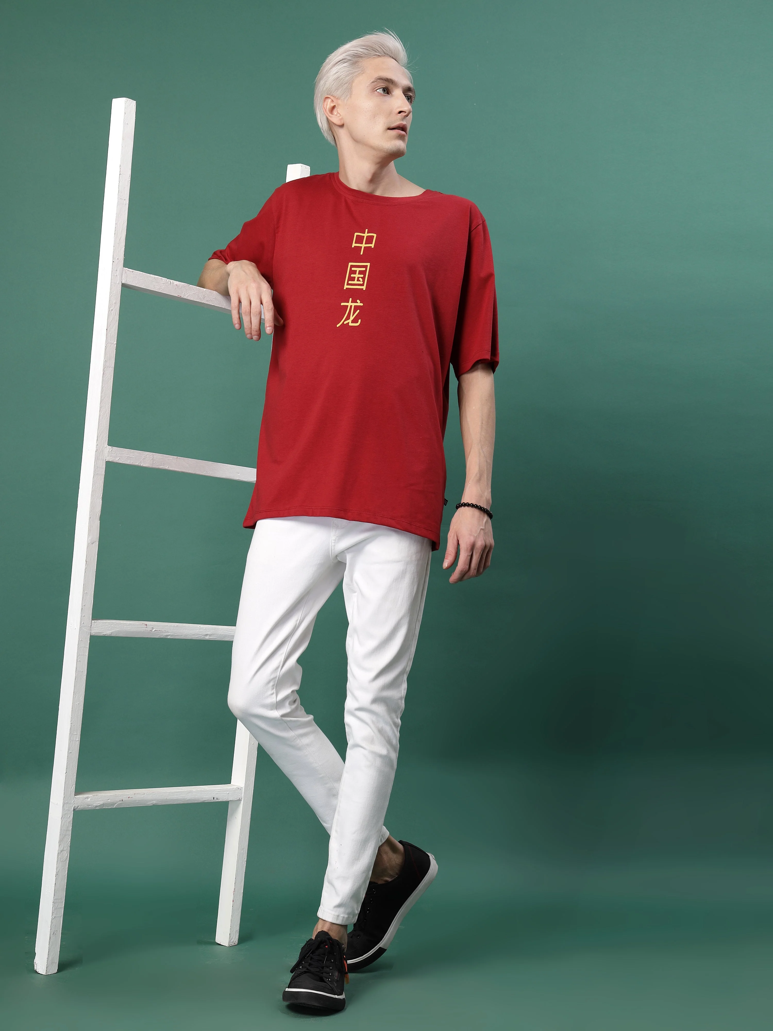 Bold Print Cotton Jersey Oversized T-shirt - Image 3