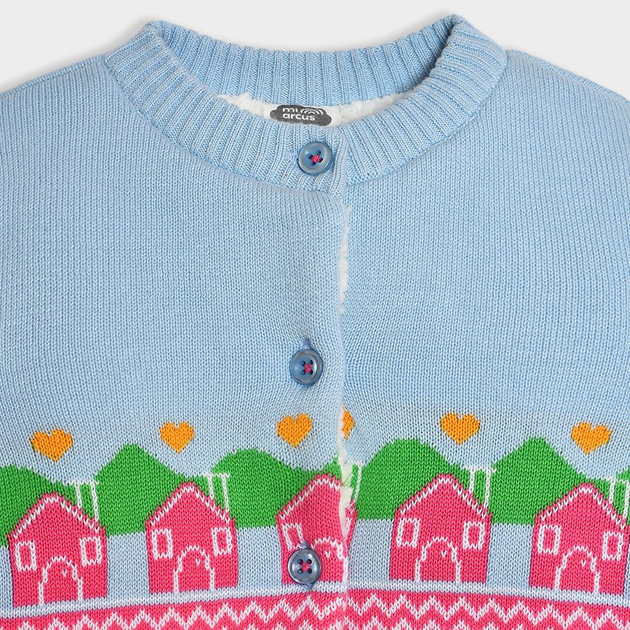 Bonjour Bluish Knitted Cardigan - Image 5