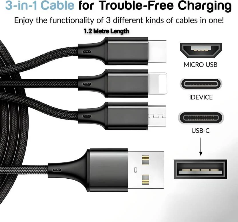 Braided 3 in 1 Charging Cable (Micro, C & Iphone Connectors)_Jumbo Specials - Image 4