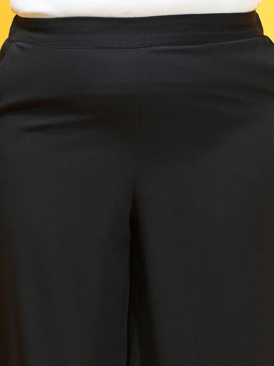 Brand New Solid Black Elasticated Plus Size Culottes - Image 6