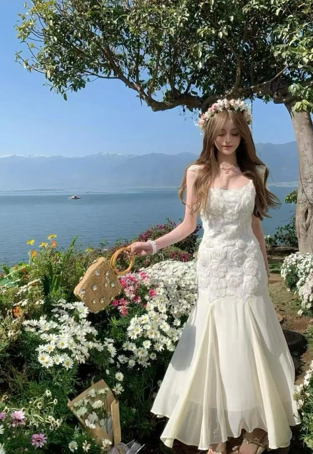 Brianna Mermaid 3D Rose Dress