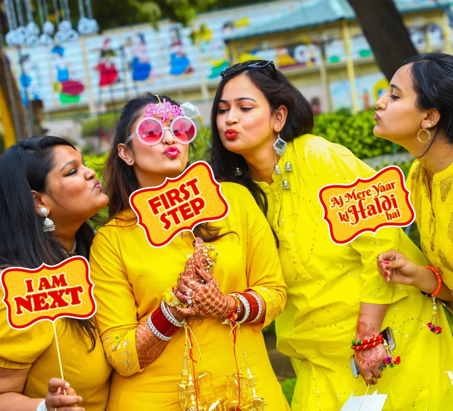 Bride Side Haldi Function Photobooth Props (Pack of 15) - Image 6