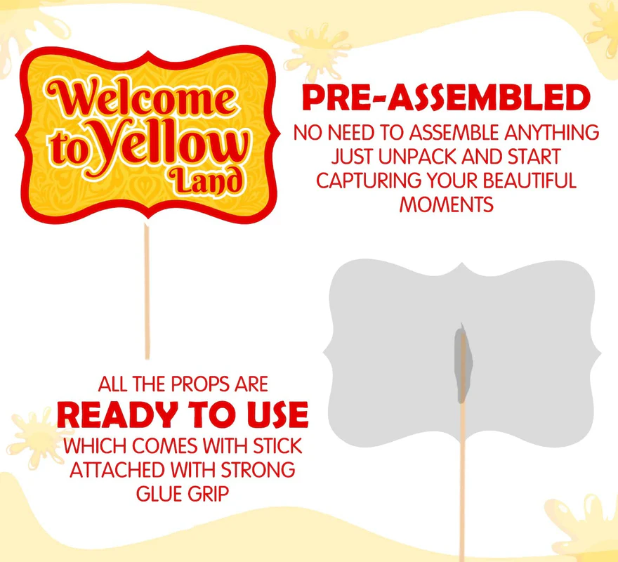 Bride Side Haldi Function Photobooth Props (Pack of 15) - Image 7