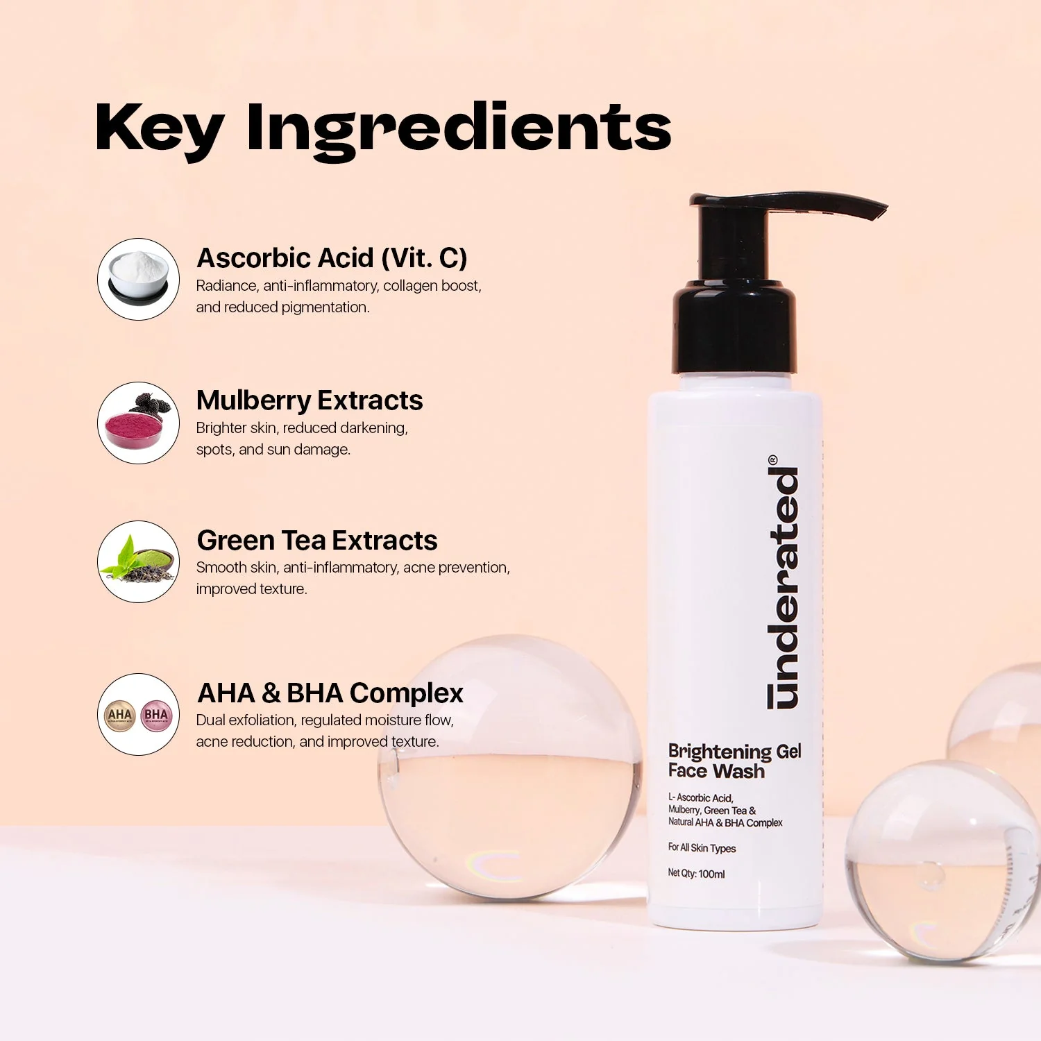 Brightening Gel Face Wash - 100g | For Balanced Skin pH and Glowing look - Image 7