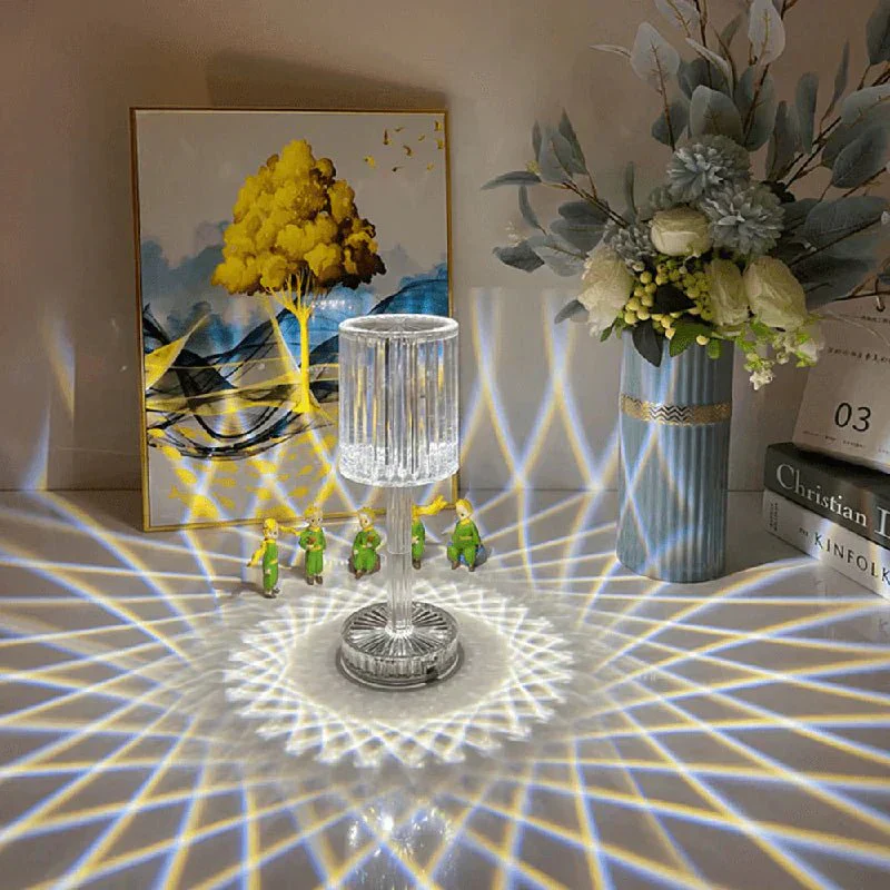 Brilla: Modern Crystal LED Table Lamp with 16-Color Changing RGB, Touch Control, USB Rechargeable & Diamond Cut Design - Image 4