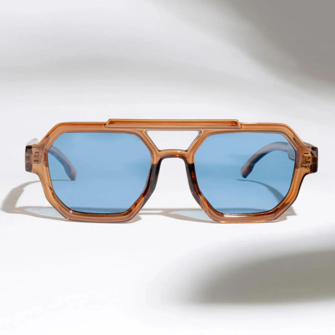 Brown Blue SZ 3501 Square Sunglasses - Image 2