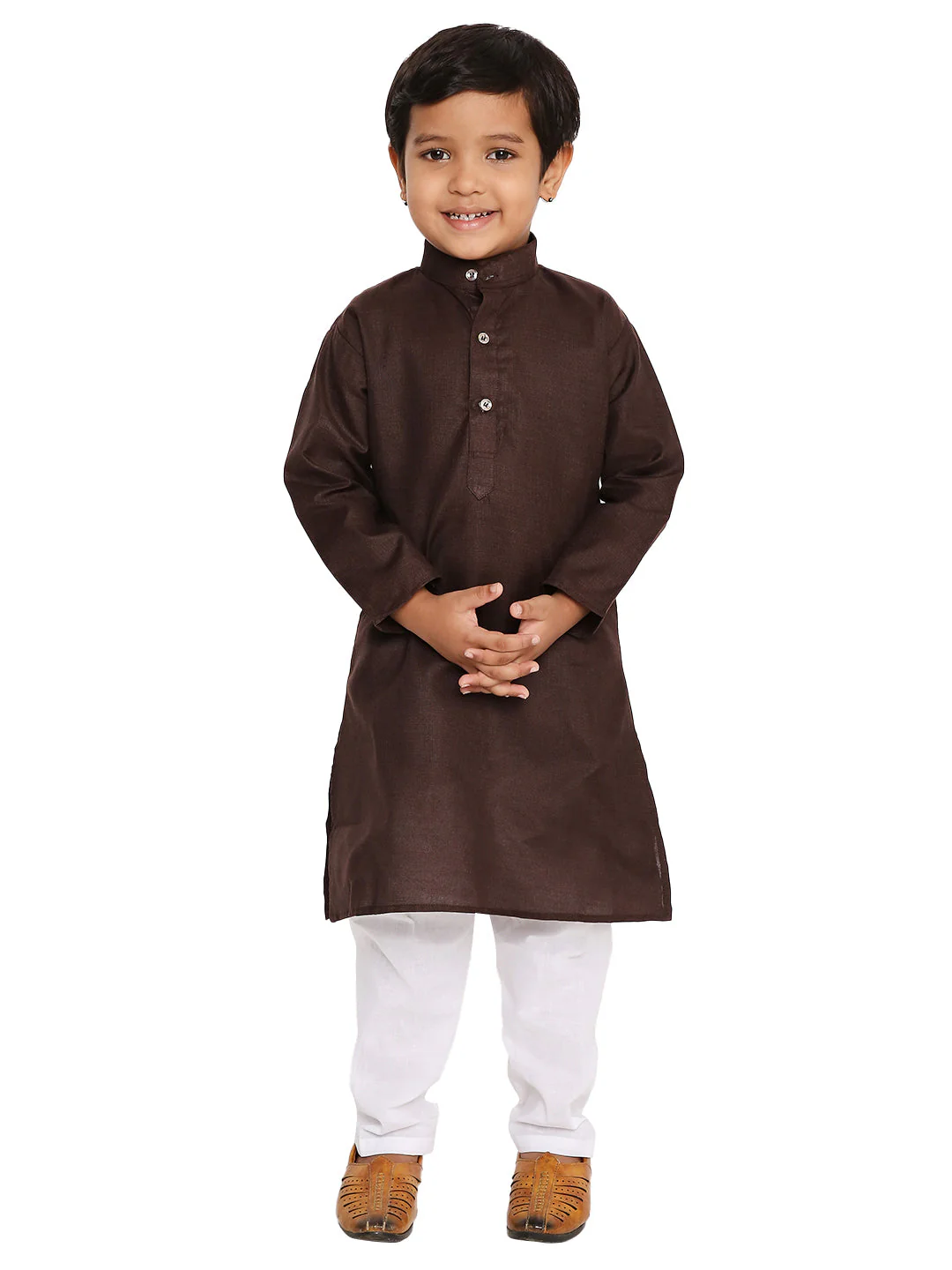 Brown Cotton Blend Kurta - Image 14