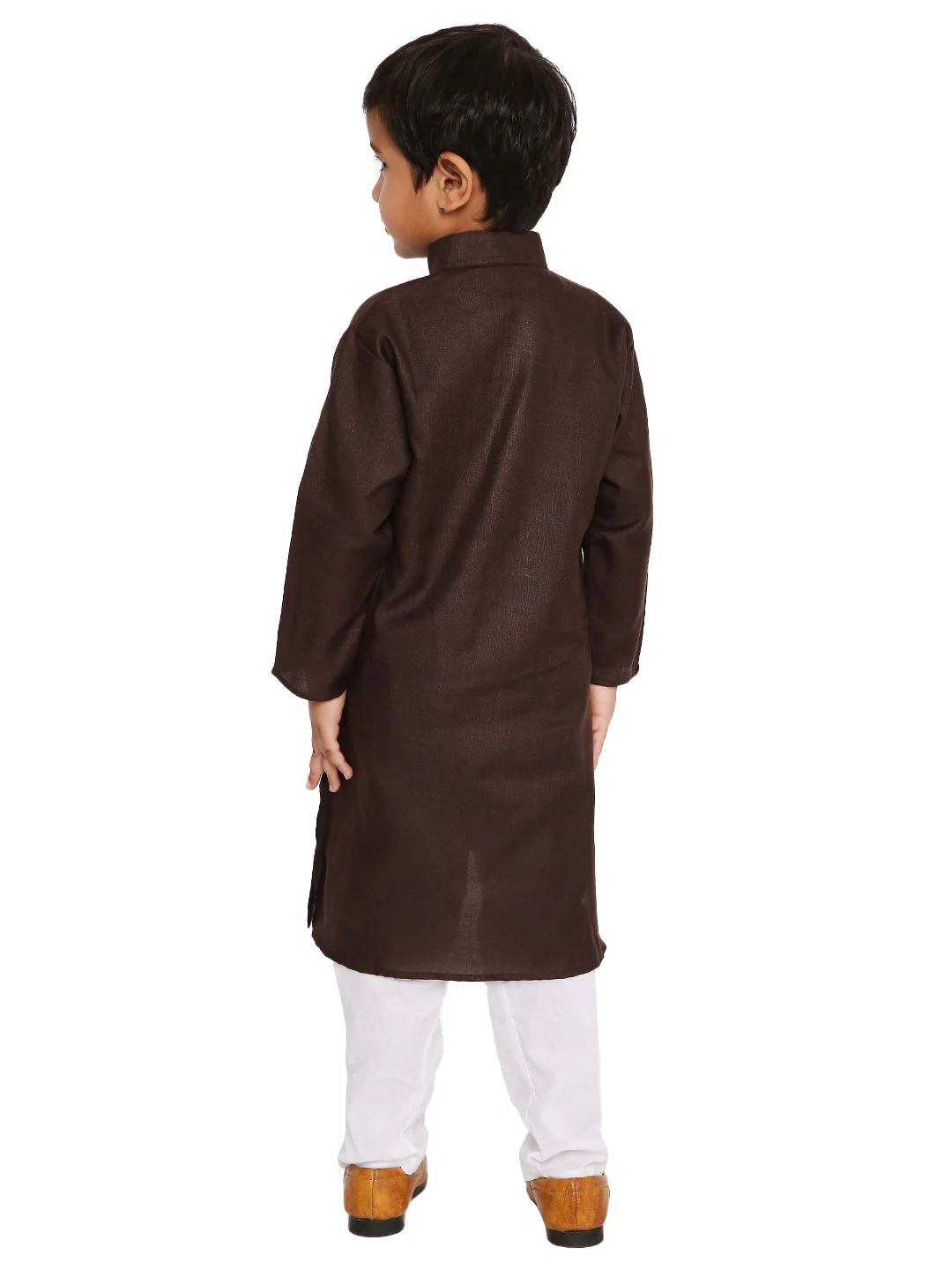 Brown Cotton Blend Kurta - Image 4