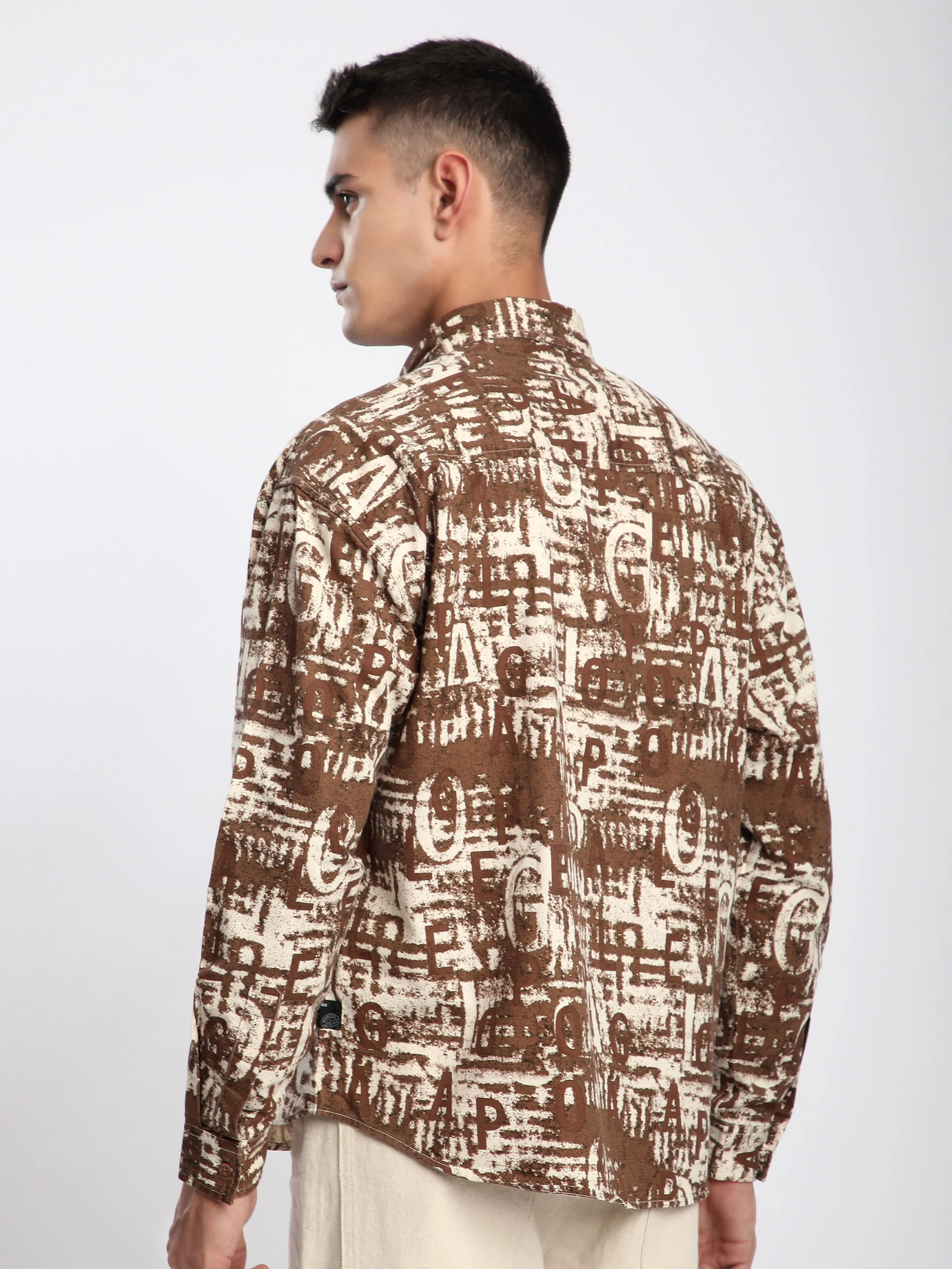 Brown Crush Print Shacket - Image 3
