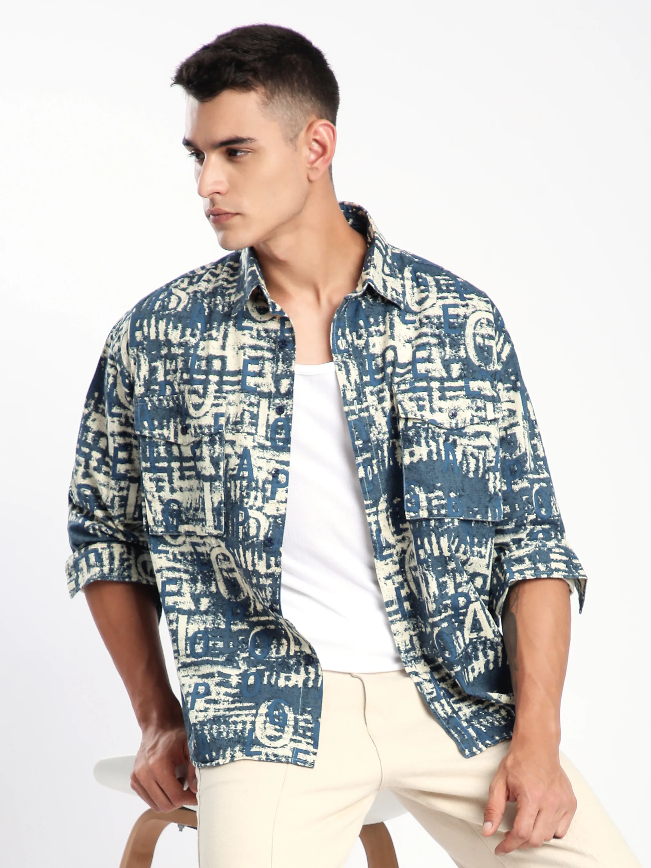 Brown Crush Print Shacket - Image 7