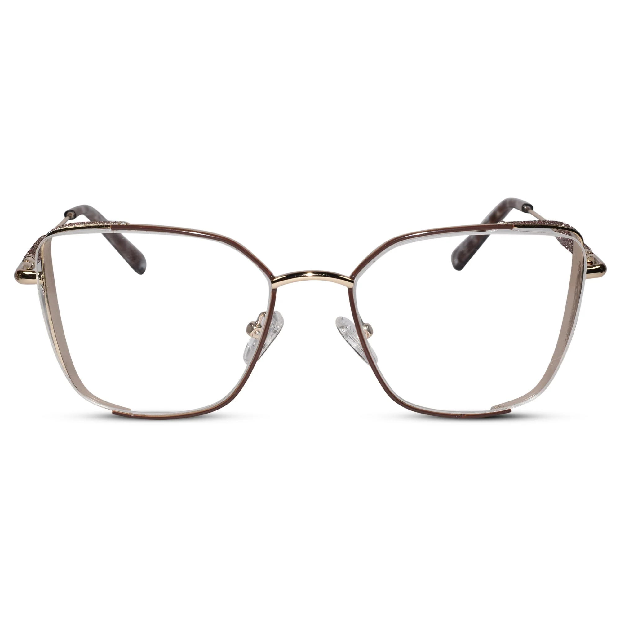 Brown Designer Cat eye Rimless Eyeglasses For Women - Image 2