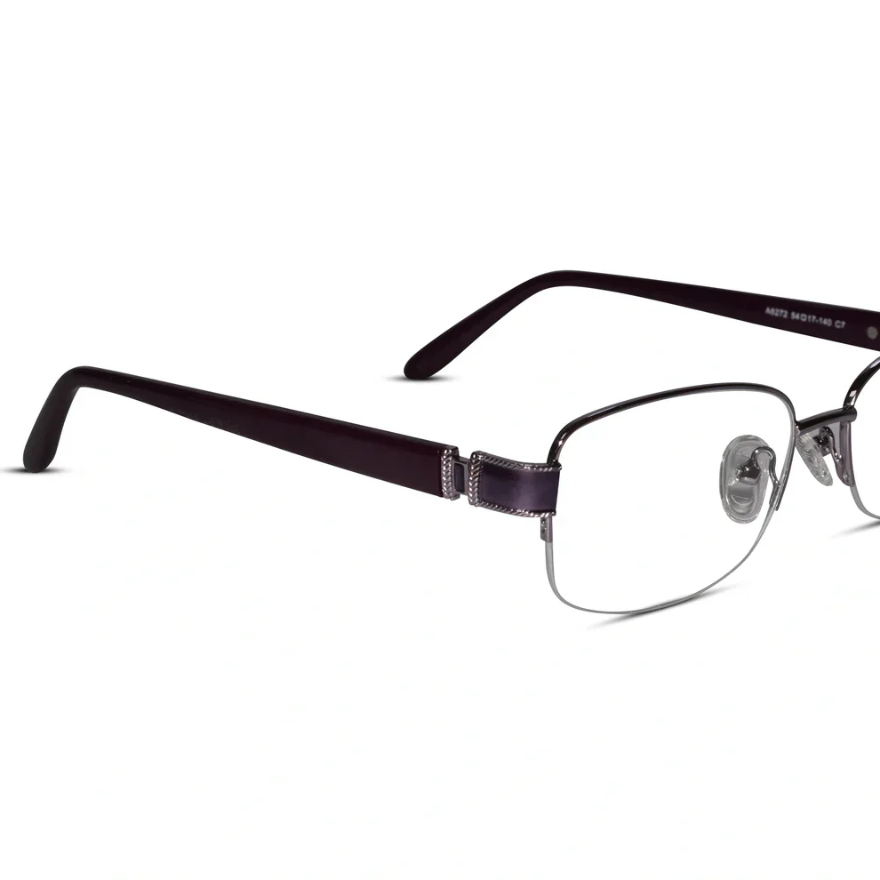 Brown Designer Half Rim Cat eye Eyeglasses - Image 5