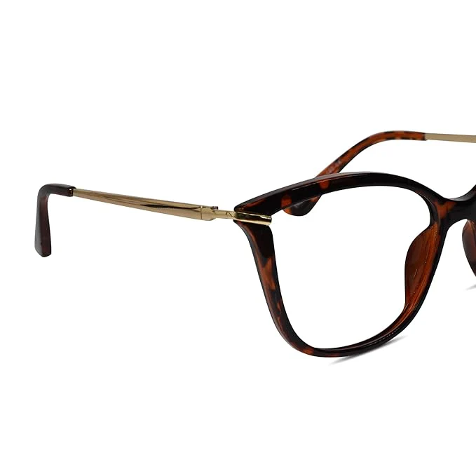 Brown Golden Cat eye Eyeglasses for Women - Image 3