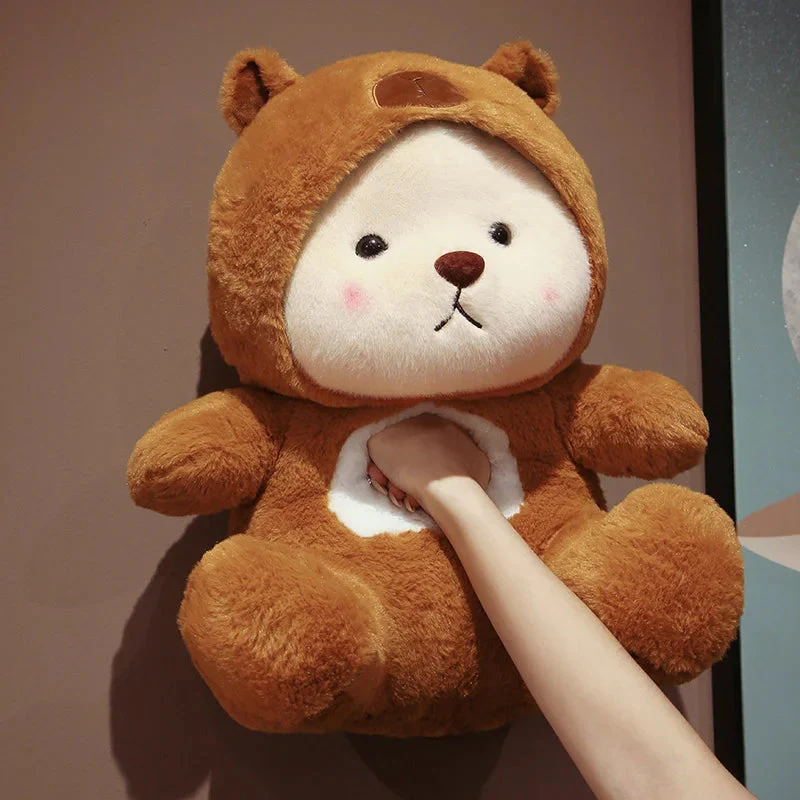 Brown Hoodie Bear Plush 45Cm - Cuddle Up In Style!