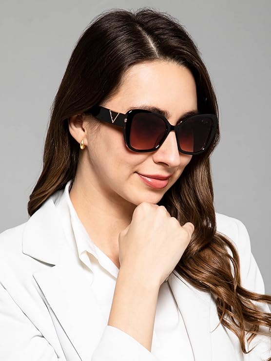 Brown Oversize Sunglasses For Women - Image 2