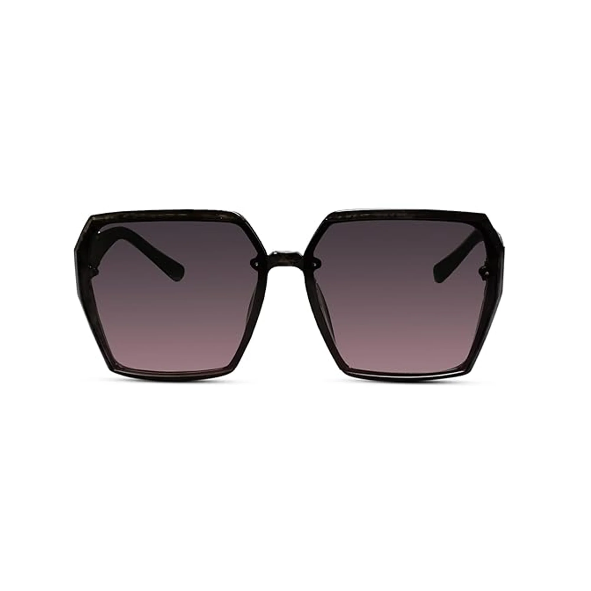 Brown Oversized Square Sunglasses For Women - Image 2