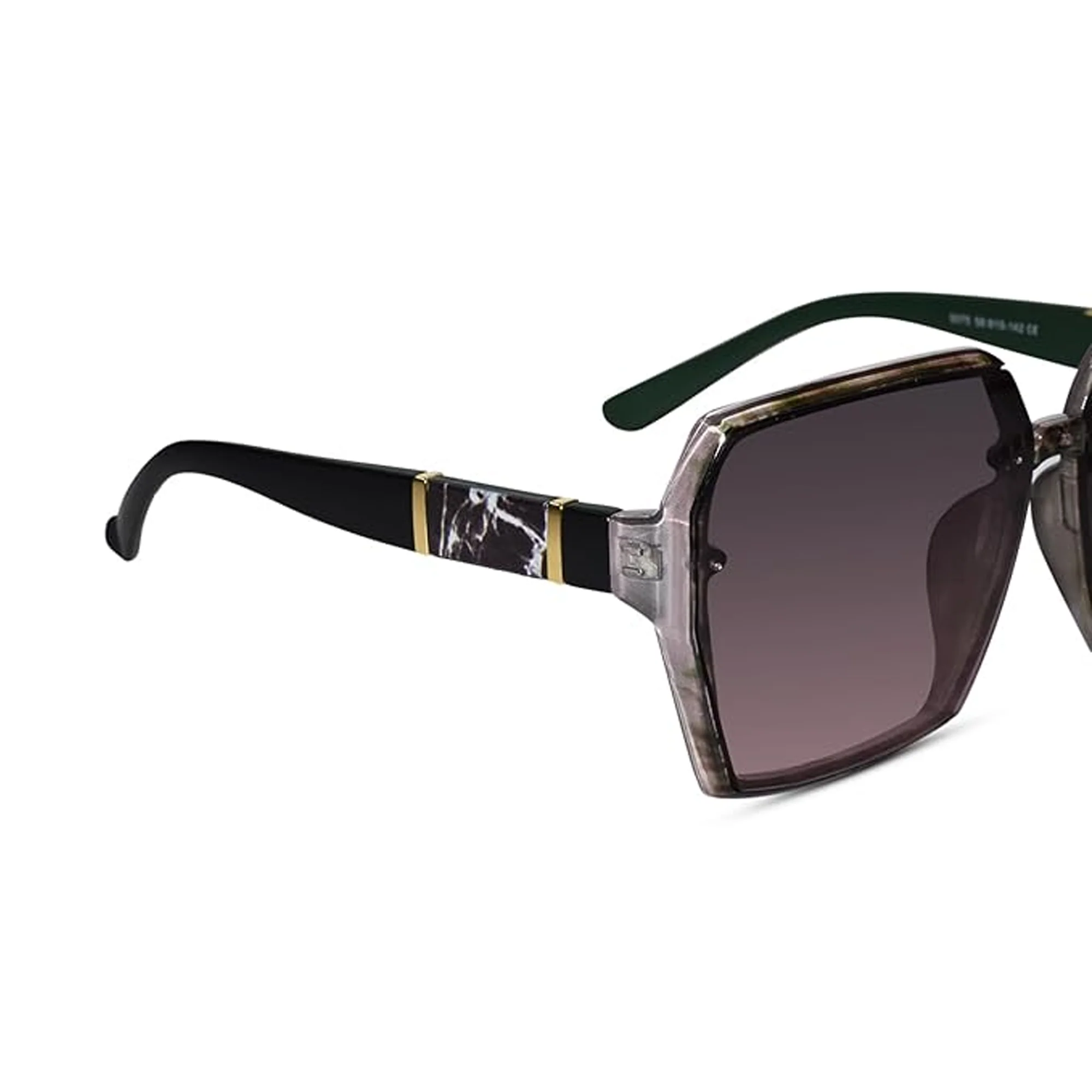 Brown Oversized Square Sunglasses For Women - Image 3