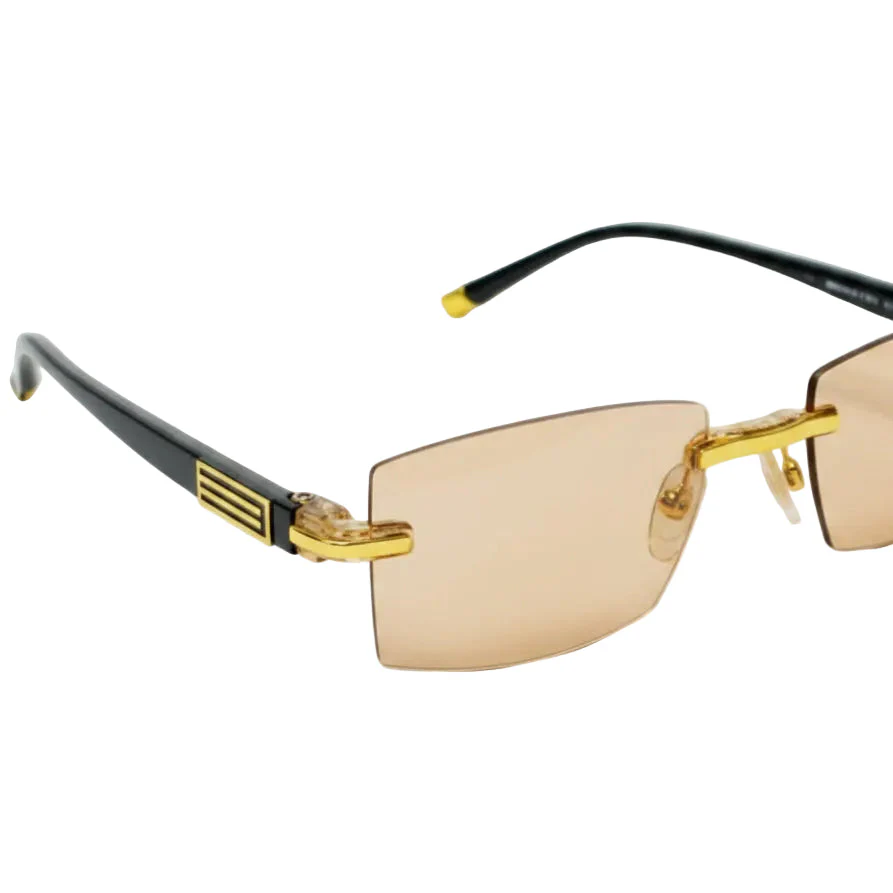 Brown Tint Bifocal Rimless Reading Glasses -3BBFTG - Image 7
