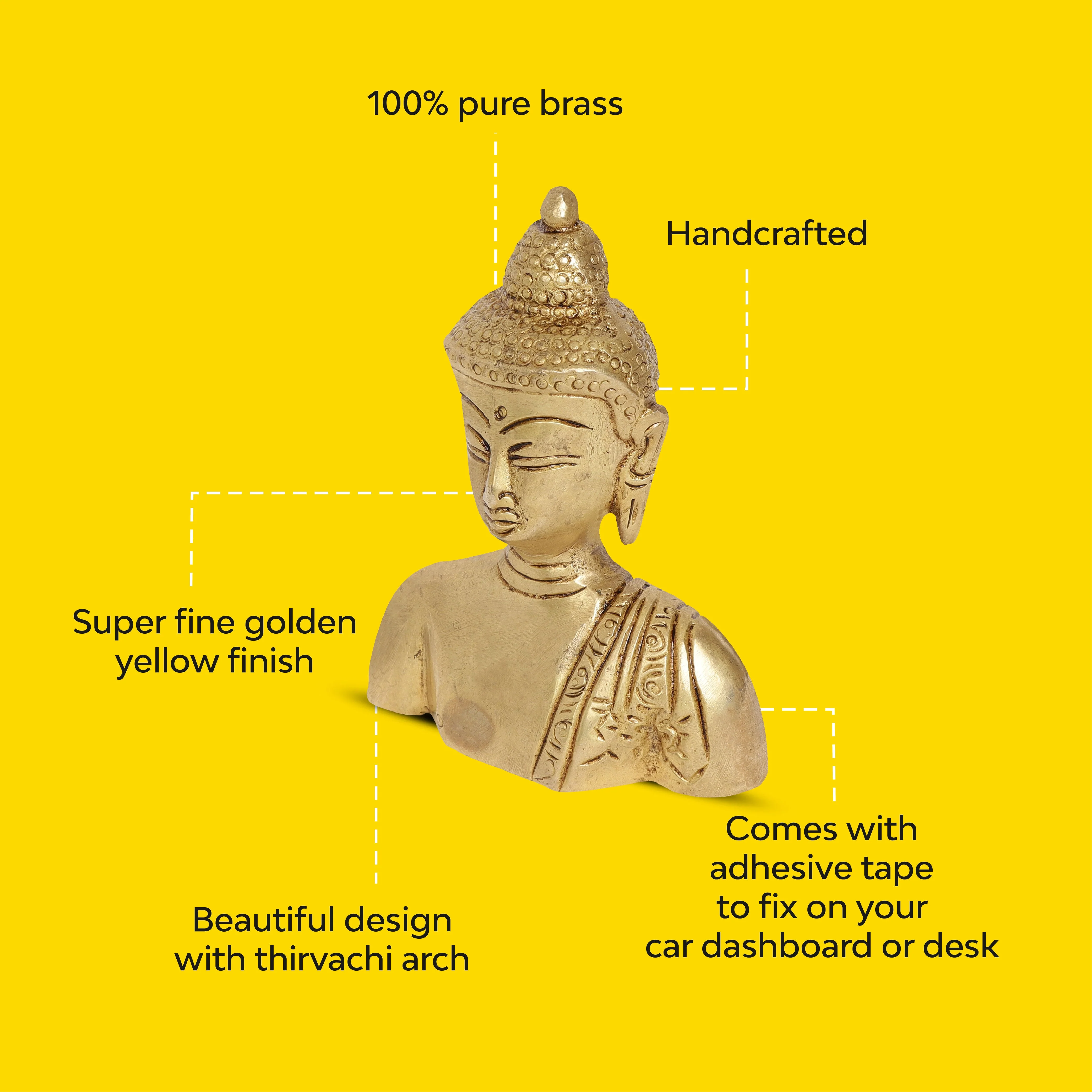 Buddha Showpiece | 100% Pure Brass | Antique Finish - Image 6