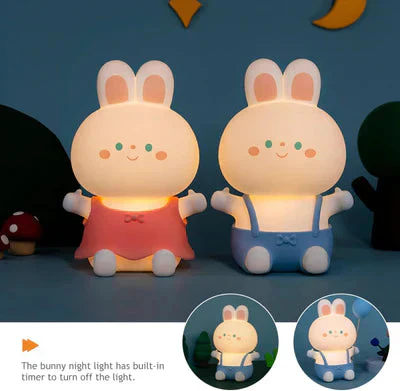 BunnyGlow: Adorable Silicone LED Night Lamp for Kids with Warm & Cozy Light, USB Rechargeable, Soft & Squishy Kawaii Bunny Design - Image 5