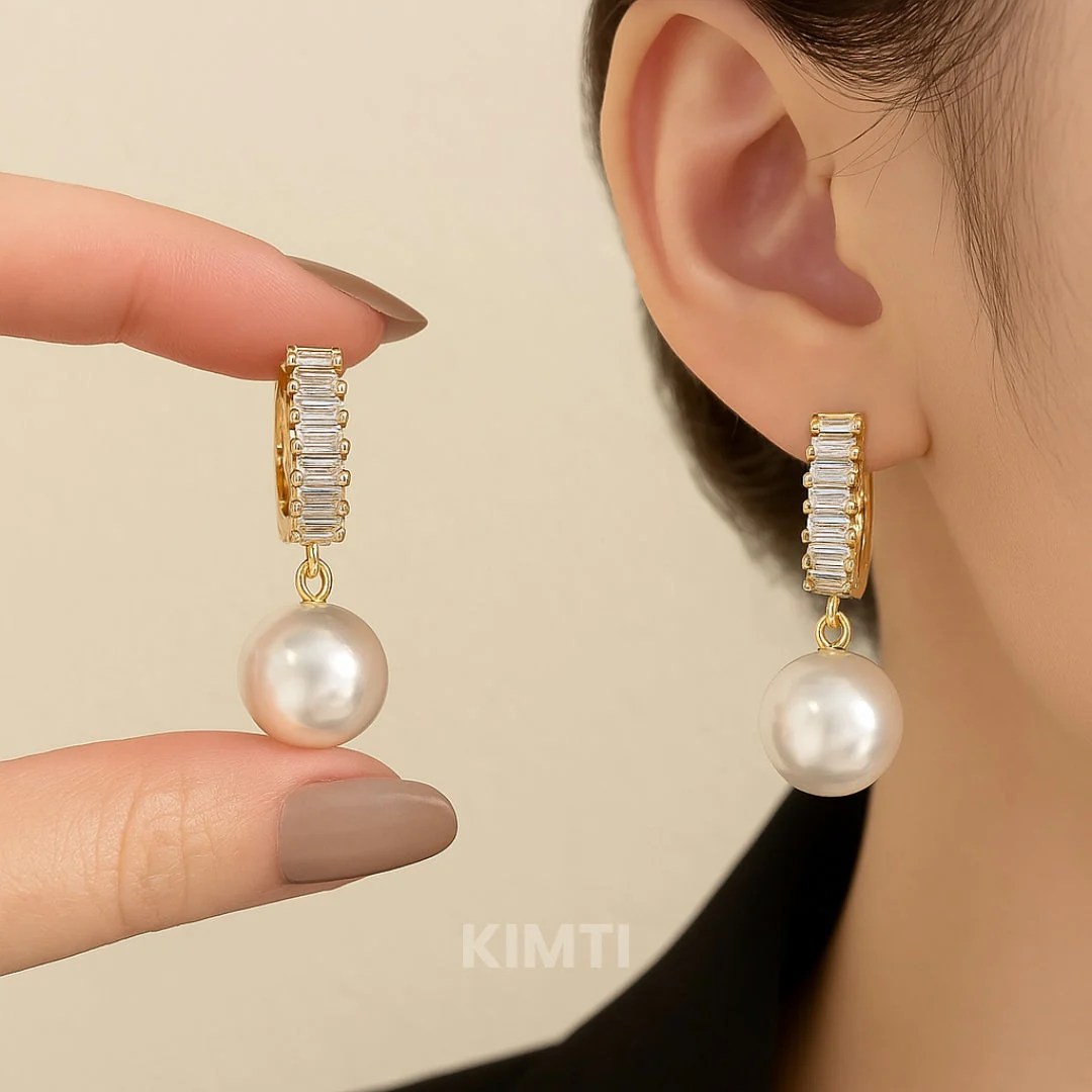 Business Classic White Earring