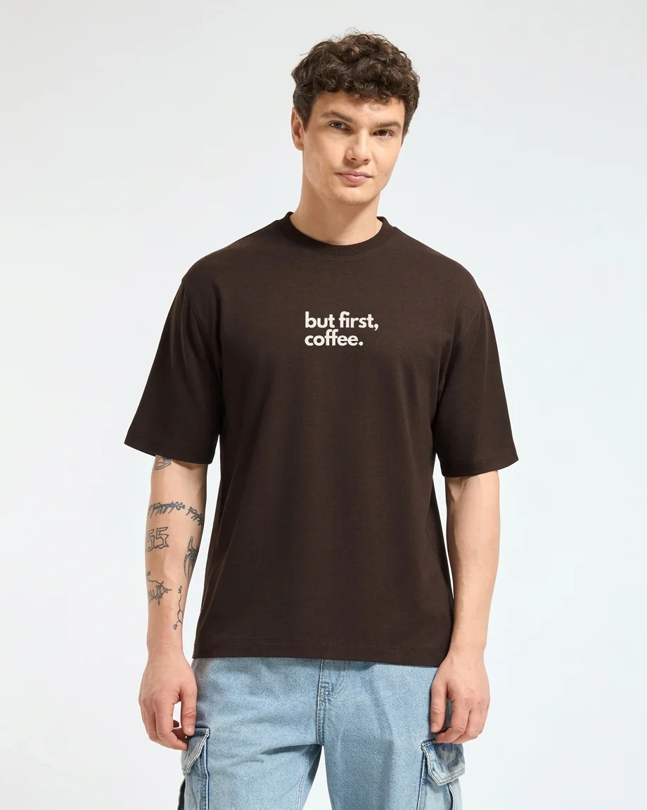 But First Coffe: Oversized T-shirt - Image 3