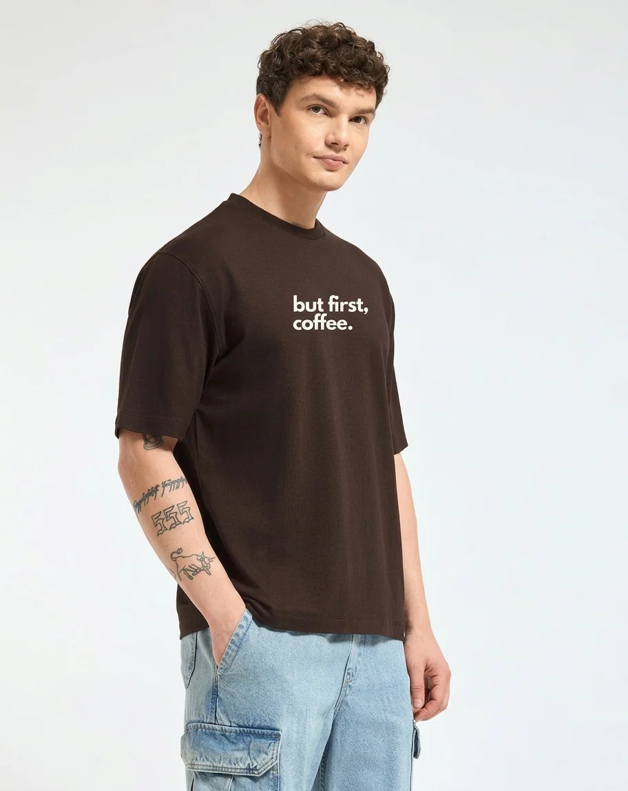But First Coffe: Oversized T-shirt - Image 4