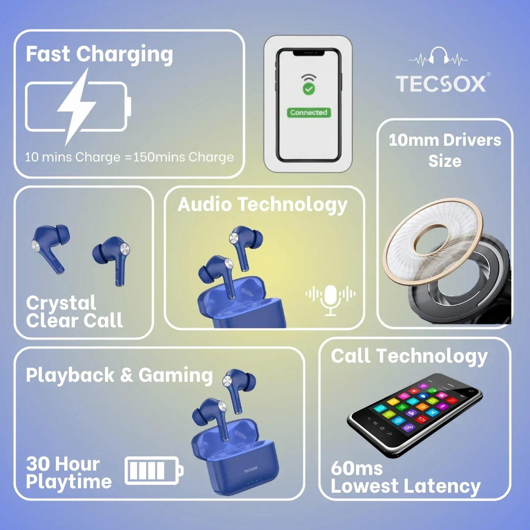 Buy TecSox Neo411 Wireless Earbud With Comfortable Fit - Image 29