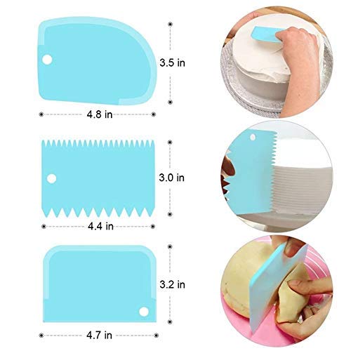 Cake Scraper Smoother Icing Fondant Cake Decorating Baking Tool 3 pcs/ set - Image 2
