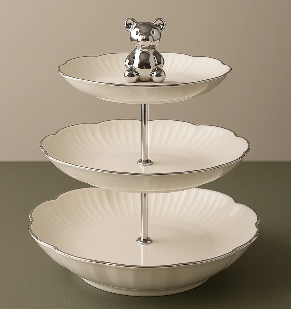 Cake Stand Multipurpose Dessert Cupcake Stand for Party Pastry Afternoon Tea White 3 Tier - Image 2