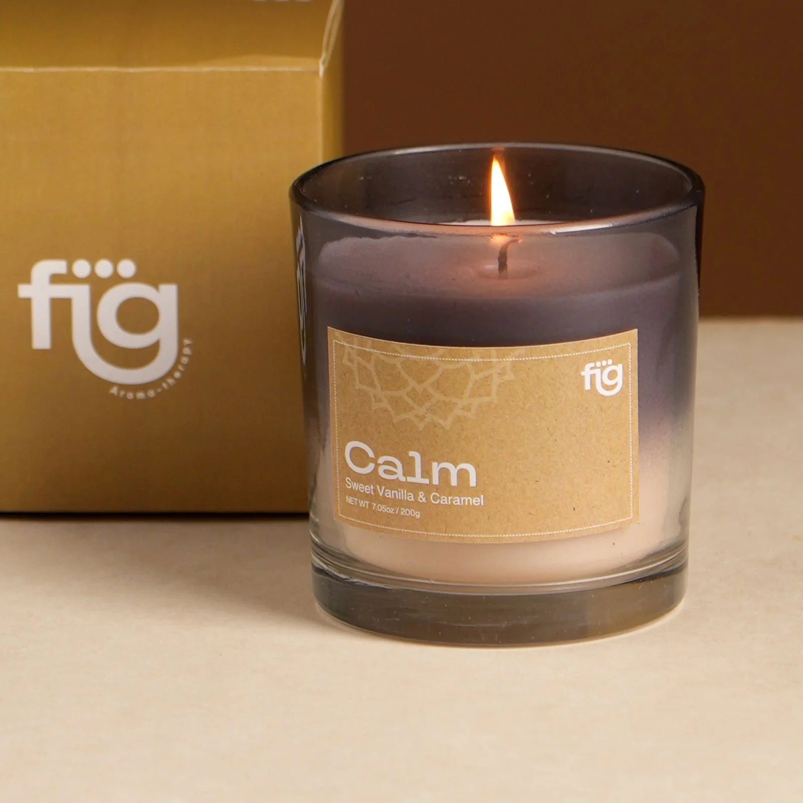 Calm Vanilla & Caramel Vegan Wax Candle - Palm Wax Scented - Image 3