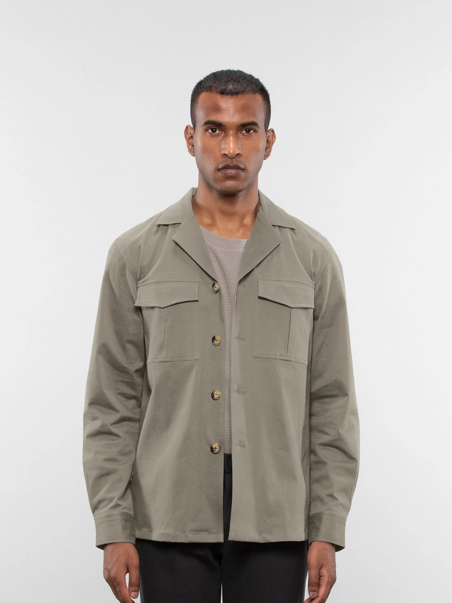 Camp collar overshirt