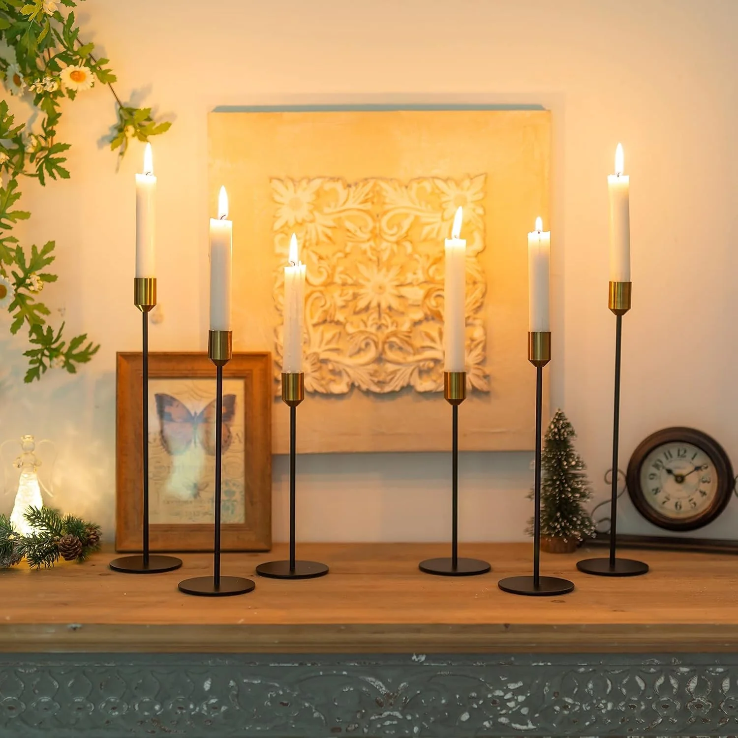 Candlestick Holders Set of 3, Taper Metal Long Candle Holders Fits (8.6/11/13'' Tall) - Image 2