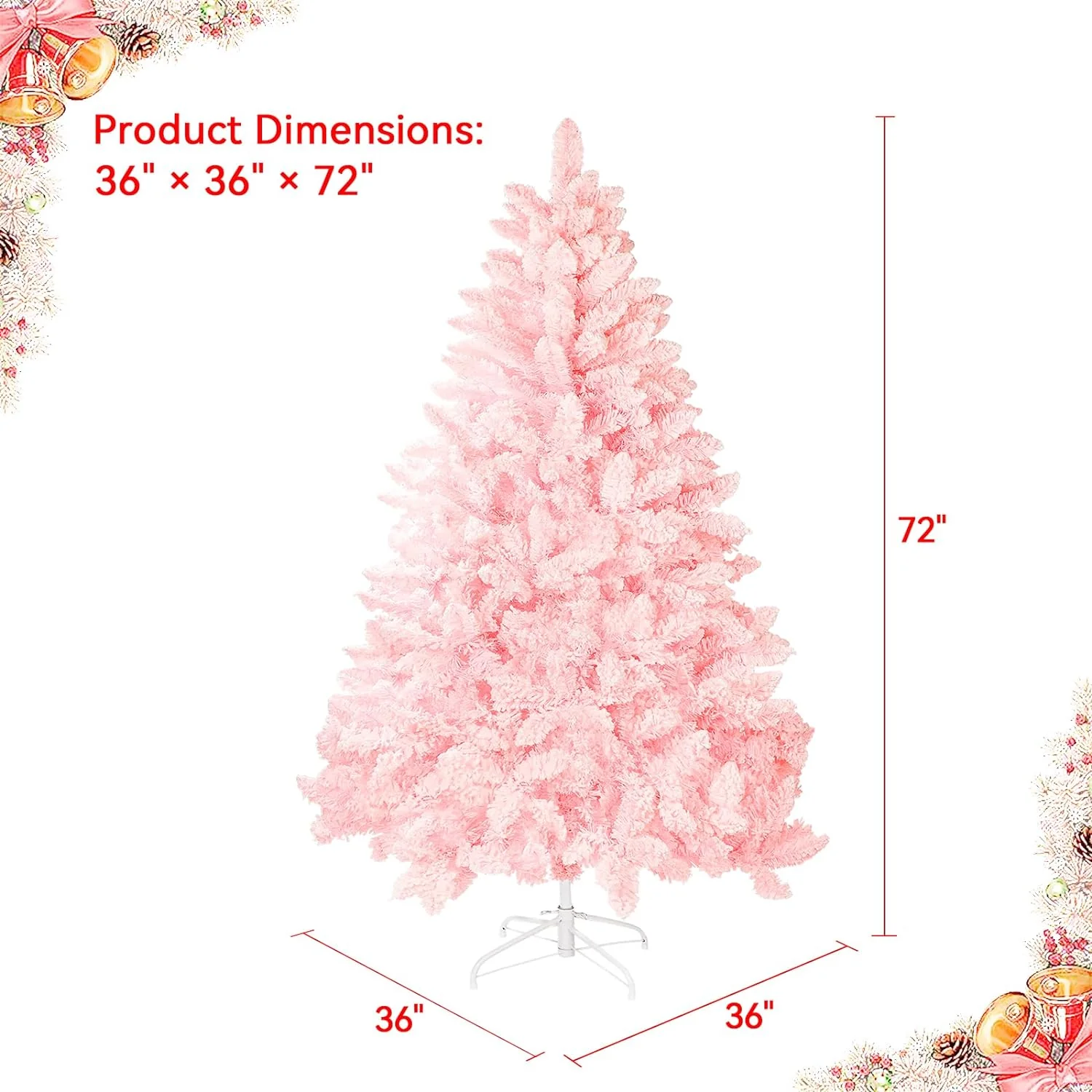 Candy floss Pink snow X'mas tree(approx 5ft) - Image 6