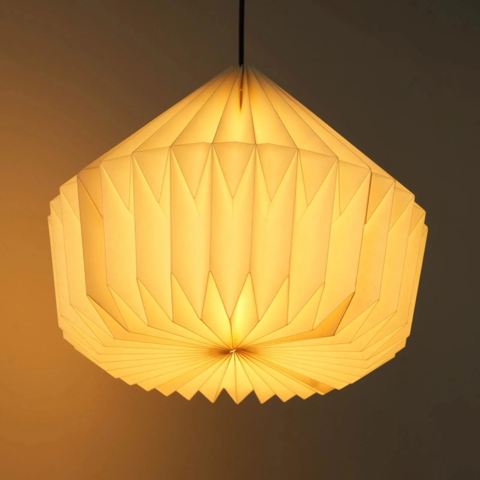 Canvas Origami Pendant Lamp - Scandinavian Design, Handpleating, Origami Lampshade - Paper Origami Pendant Light, Handpleating Hanging Light - Image 3