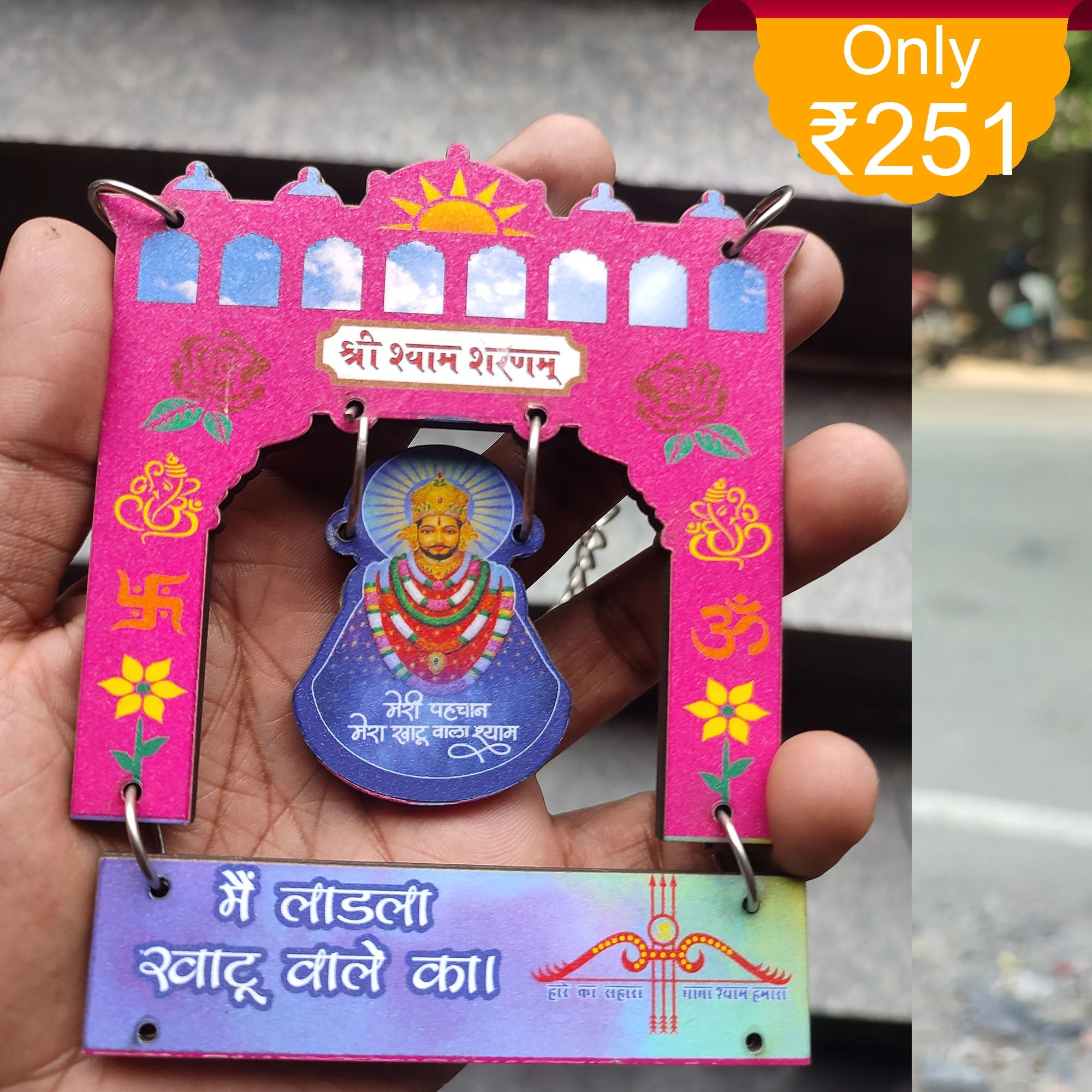 Car Hanging Khatu Shayam Ji Size 4*4.5 inch - Image 6