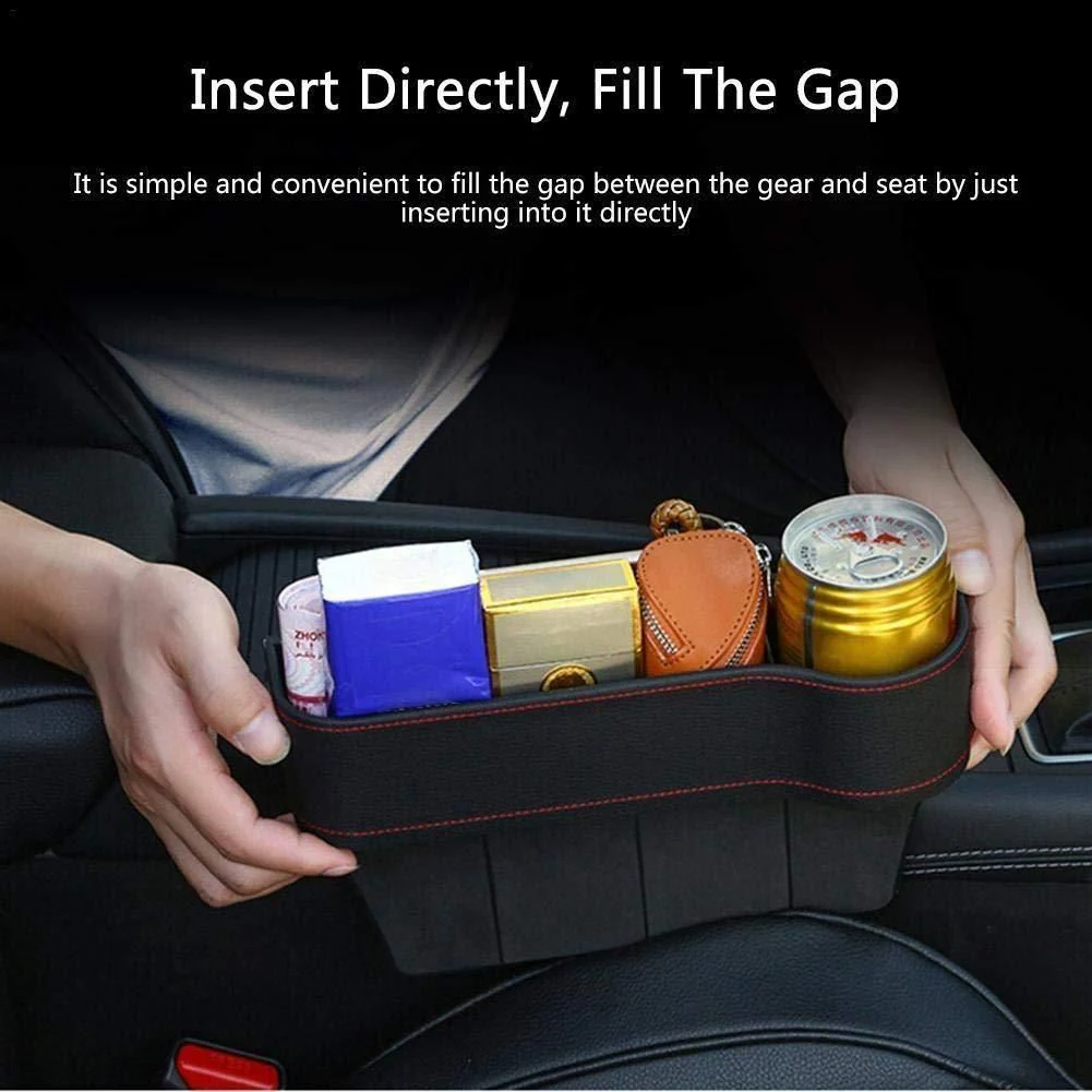 CarPocket: PU Leather Car Seat Gap Organizer with Bottle & Cup Holder, Storage for Phones, Keys, Cards & Coins – Space Saving Catcher - Image 3