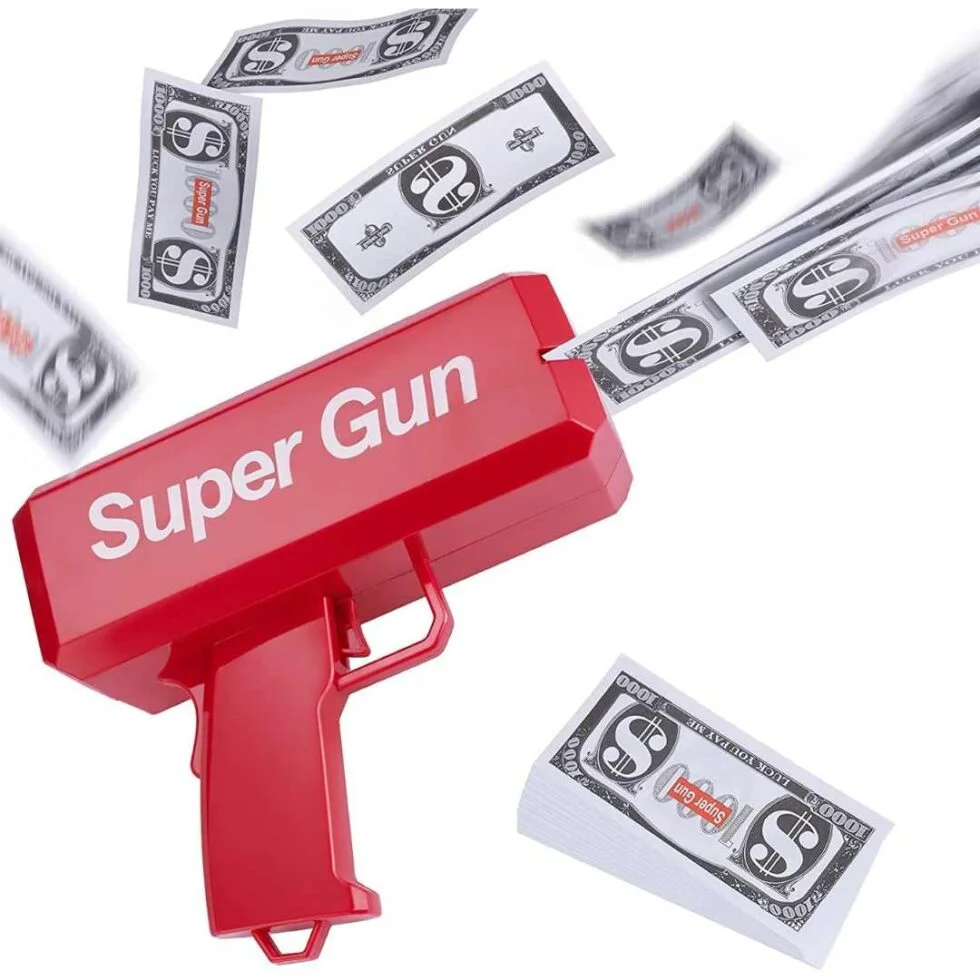 CashBlaster: Ultimate Money Gun for Parties, Weddings & Events – Shoots Fake Cash with Automatic Trigger, 100 Fake Dollar Bills Included