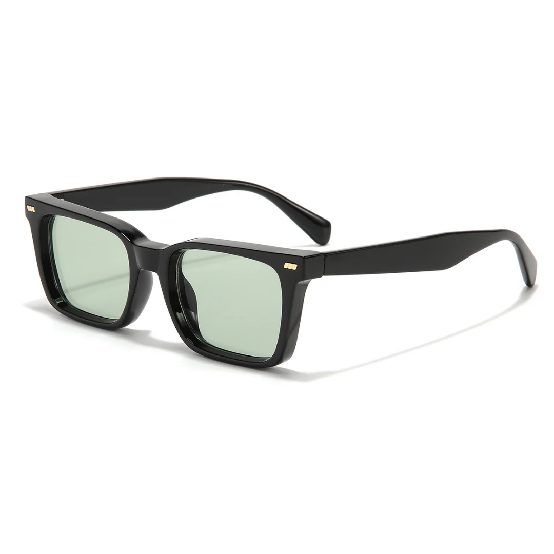 Castels Black Green Rectangle Sunglasses - Image 5