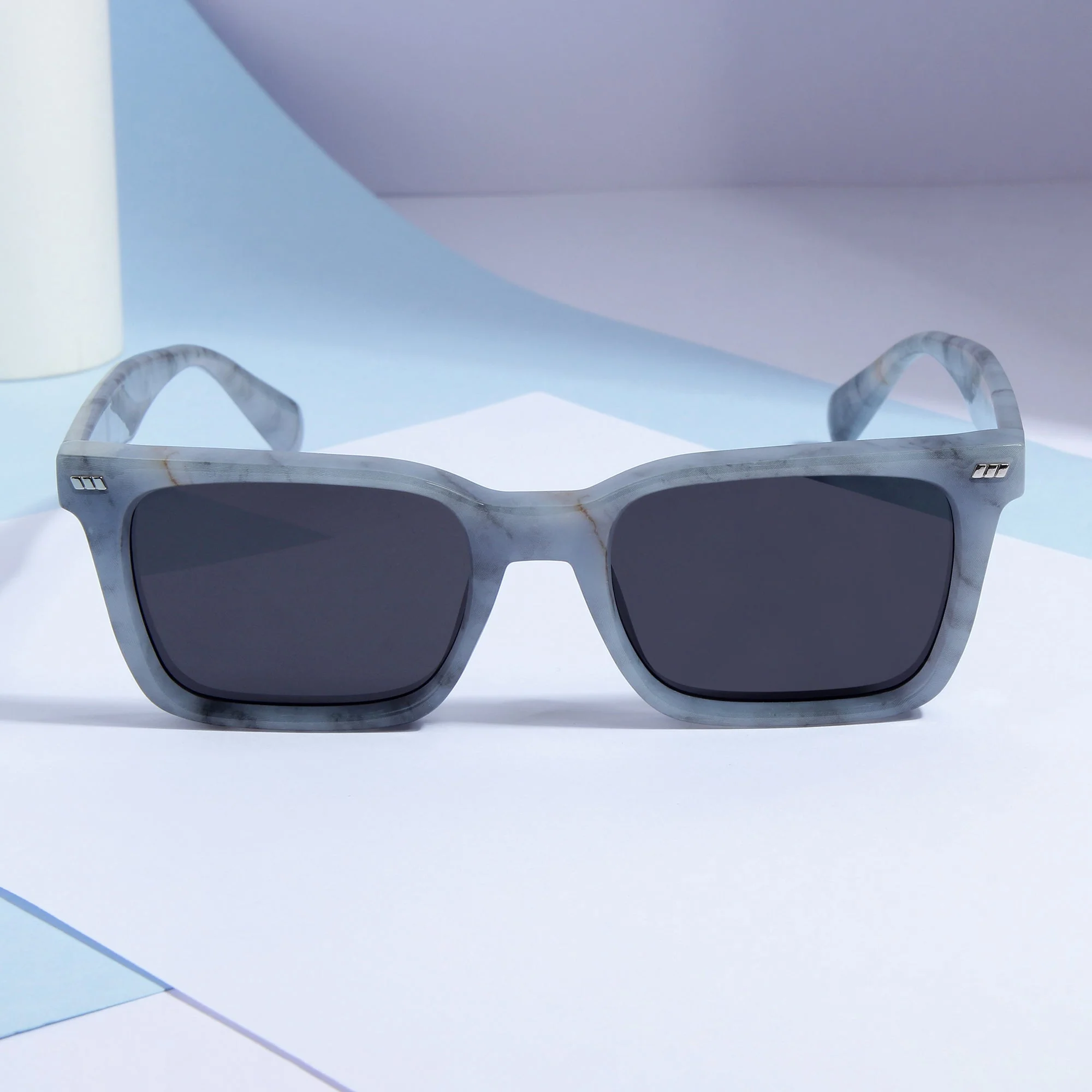 Castels Marble Black Rectangle Sunglasses - Image 3