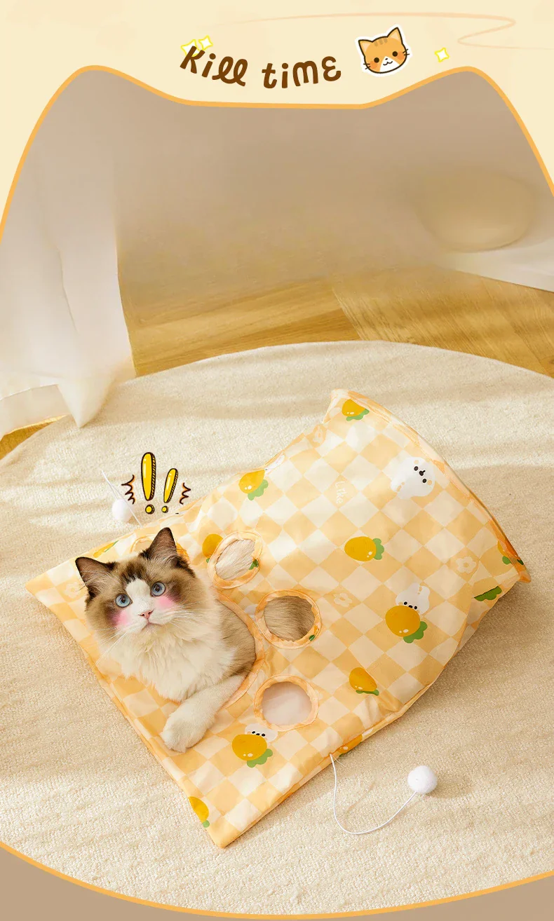 Cat Play Tunnel Bag Interactive Crinkle Play Tube with Toy Mouse - Image 8