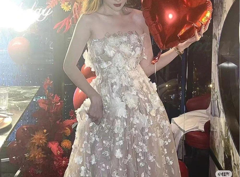 Celeste Wrapped Chest Rose Embroidery Dress - Image 6